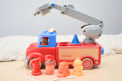 Wooden Fire Engine Toy with Sound & Light