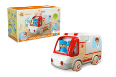 Wooden Ambulance with Light & Sound + Accessories