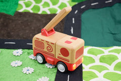 Wooden Friction Work Truck – Fire Engine