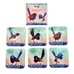 Banksia Red Wrens of Australia coaster set of 6
