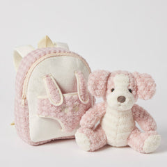 Jiggle & Giggle Plush Puppy Buddy Backpack in Pink