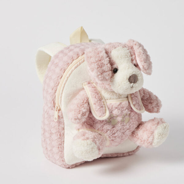 Jiggle & Giggle Plush Puppy Buddy Backpack in Pink detail view