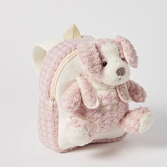 Jiggle & Giggle Plush Puppy Buddy Backpack in Pink detail view