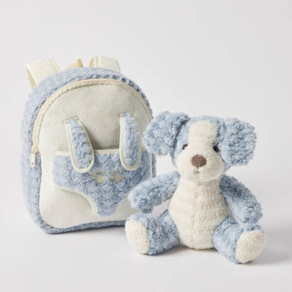 Jiggle & Giggle Plush Puppy Buddy Backpack in Blue