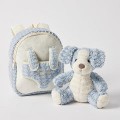 Jiggle & Giggle Plush Puppy Buddy Backpack in Blue