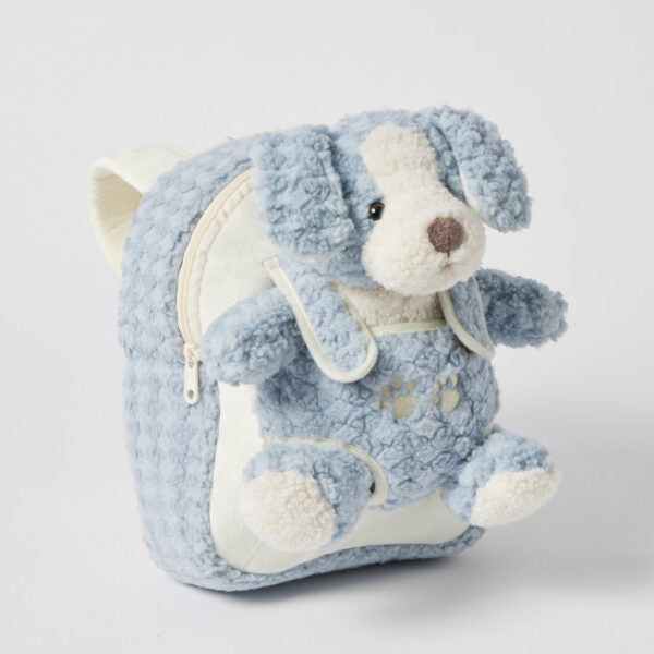 Jiggle & Giggle Plush Puppy Buddy Backpack in Blue detail view