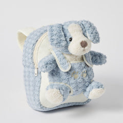 Jiggle & Giggle Plush Puppy Buddy Backpack in Blue detail view