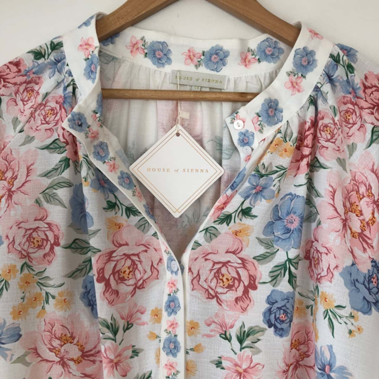 Pastel Flowers Blouse White