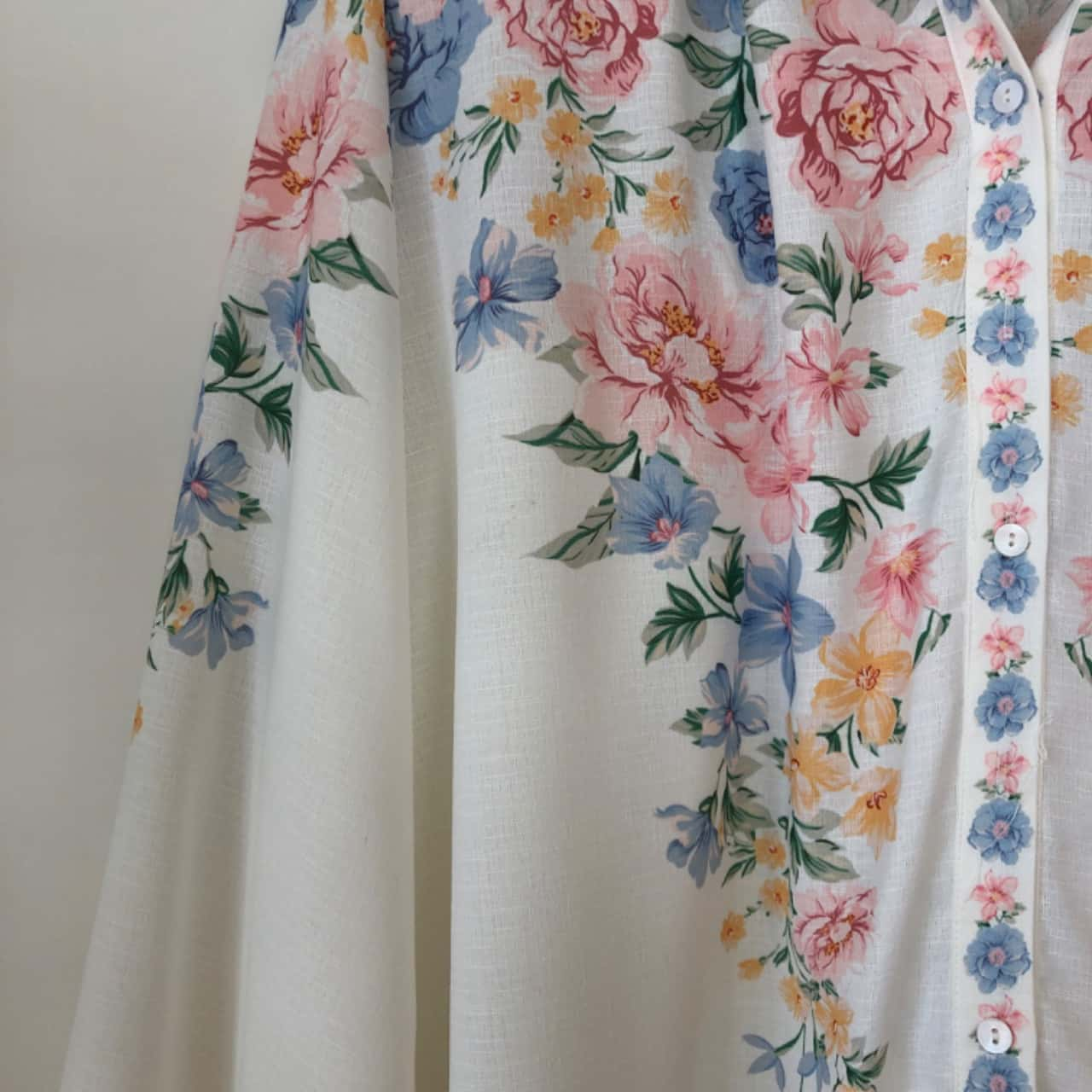 Pastel Flowers Blouse White