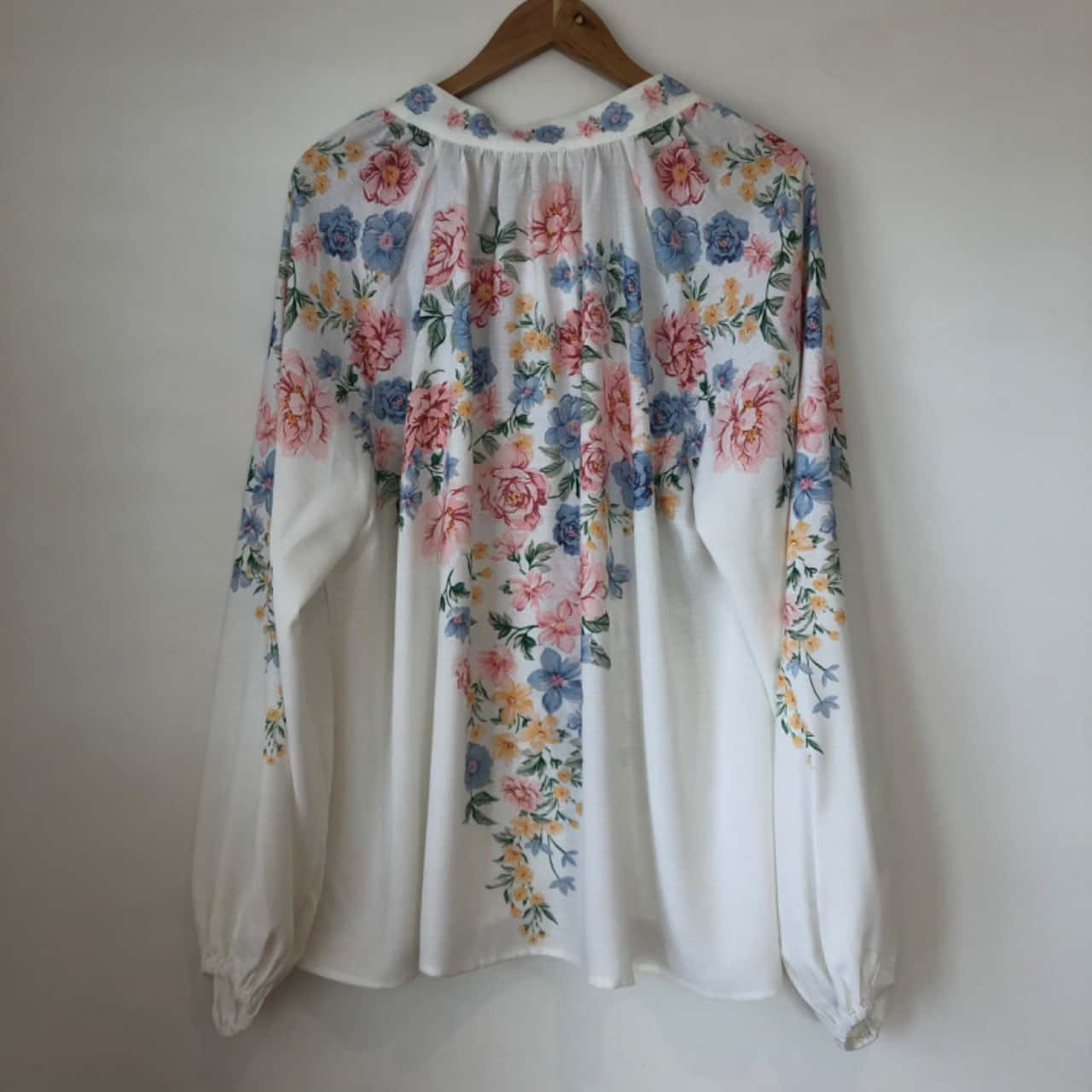 Pastel Flowers Blouse White