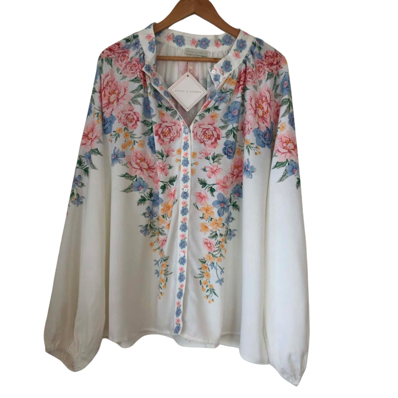 Pastel Flowers Blouse White