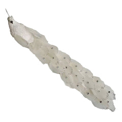 Peacock Feather Clip-On Christmas Ornament - White