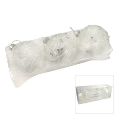 Clear Glass Christmas Baubles (Set of 3)