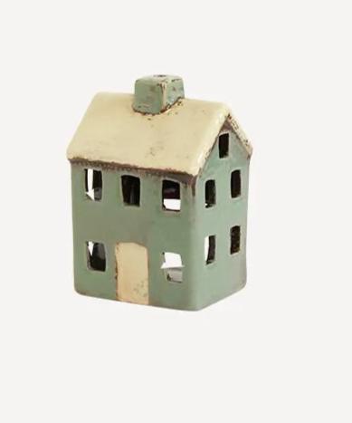 Tealight Petite Blue House 10cm