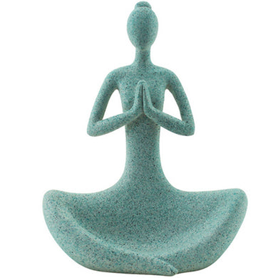 Yoga Lady Stone Finish Ornament Green