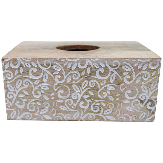 Wood Bloom Tissue Holder 23x13