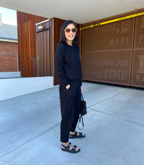 Zaza Ribbed Cotton Lounge Set Black