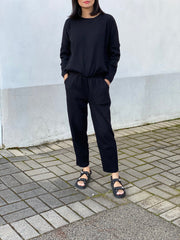 Zaza Ribbed Cotton Lounge Set Black