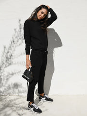 Zaza Ribbed Cotton Lounge Set Black