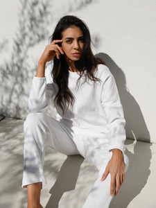 Zaza Ribbed Cotton Lounge Set White