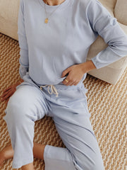 Zaza Ribbed Cotton Lounge Set Periwinkle
