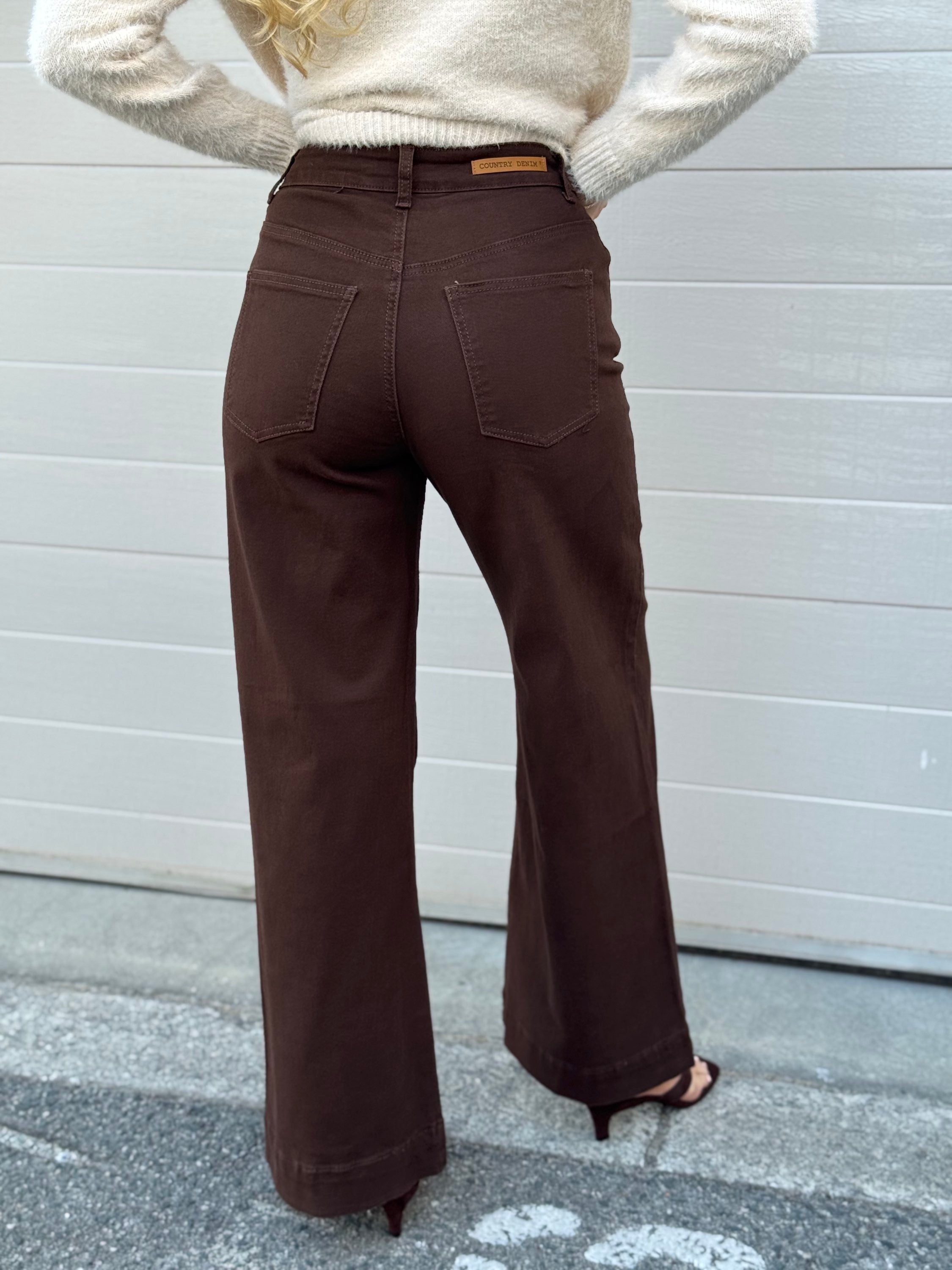 Country Denim Harmony Jean in Dark Chocolate - detail view
