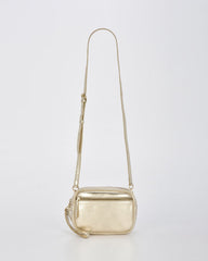 Cobb & Co Aurora Metallic Leather Crossbody Bag – Champagne