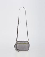 Aurora Metallic Leather Crossbody Bag – Pewter