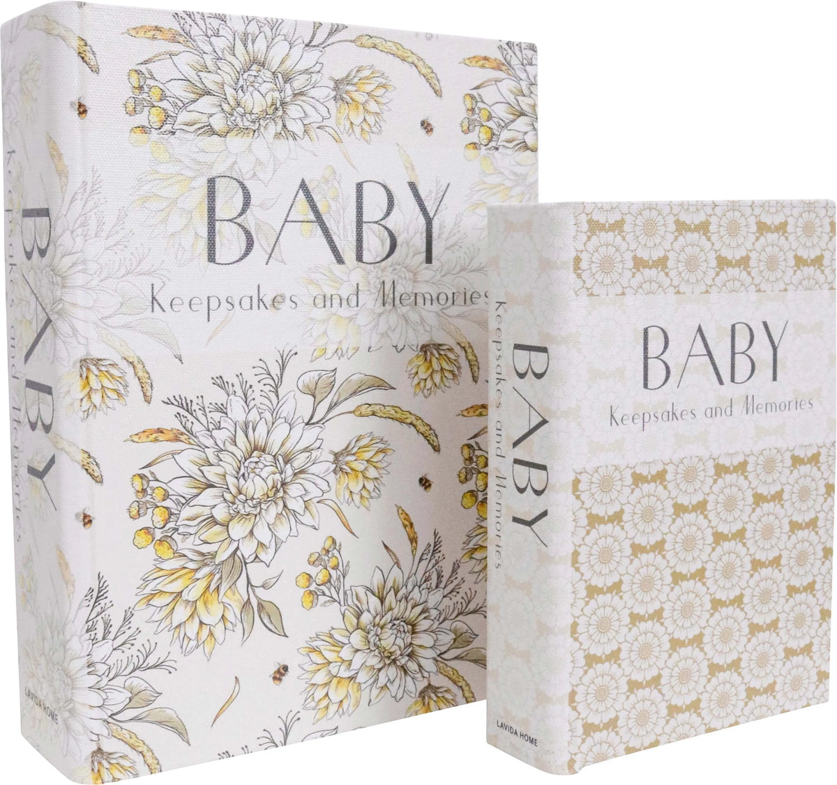 Book Box S/2 Baby Memories - Floral Keepsake Storage