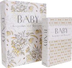 Book Box S/2 Baby Memories - Floral Keepsake Storage