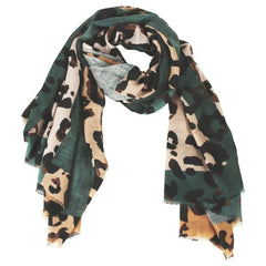 Leopard Print Scarf – Green