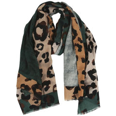 Leopard Print Scarf – Green