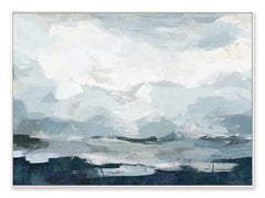 Abstract Blue & White Artwork – 140×100 cm - In-Store Pickup Only