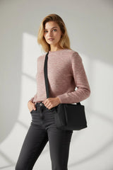 Neoprene Hazel Rectangle Shoulder Bag – Black