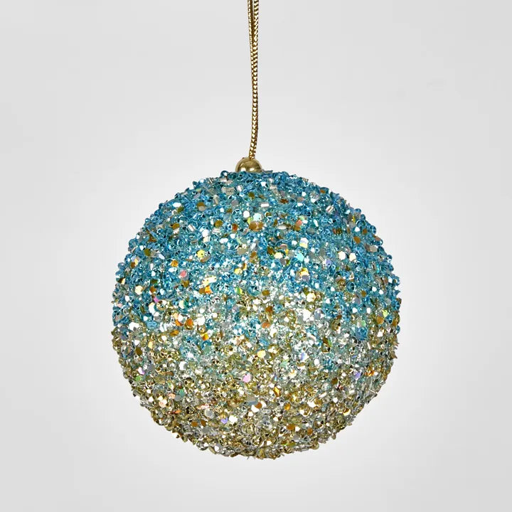 Sparkling Blue Christmas Tree Bauble