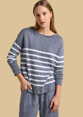 Little Lies Bobbie Knit Steel/White