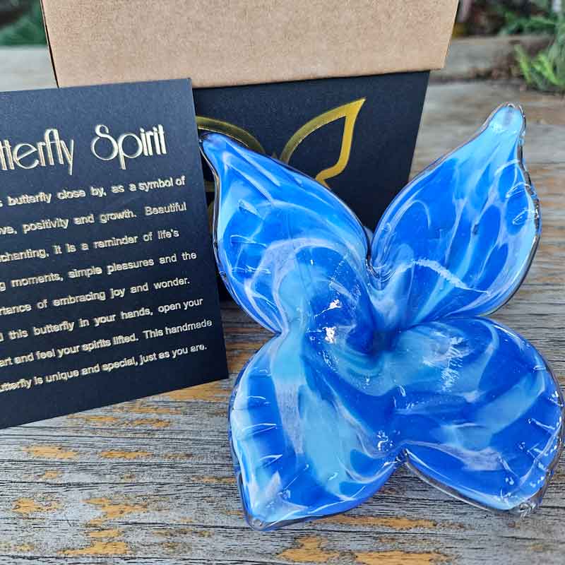 Blue Glass Butterfly Spirit