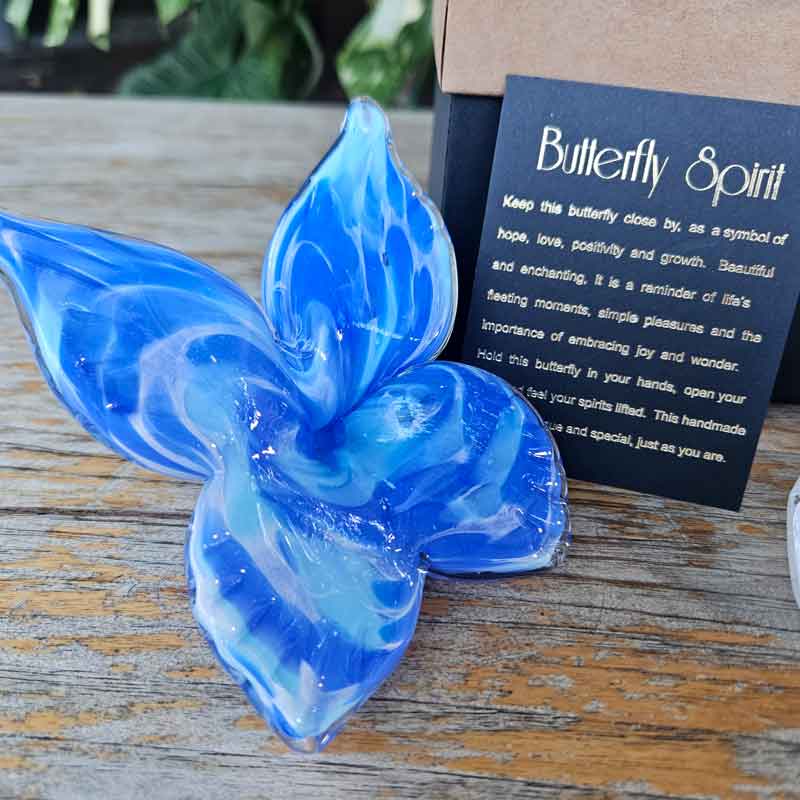 Blue Glass Butterfly Spirit