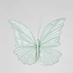 Delicate Mint Green Butterfly Christmas Ornament