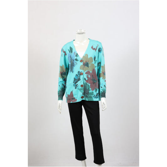 Floral Cardigan Light Blue