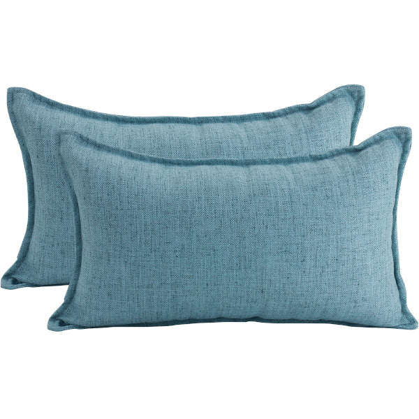 Linen Azure Cushion – 30 × 50cm