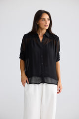 Dede Shirt in Black - front view alternate, Brave & True