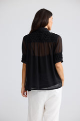Dede Shirt in Black - back view, Brave & True