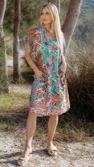Peacock Paisley Viscose Shirt Dress