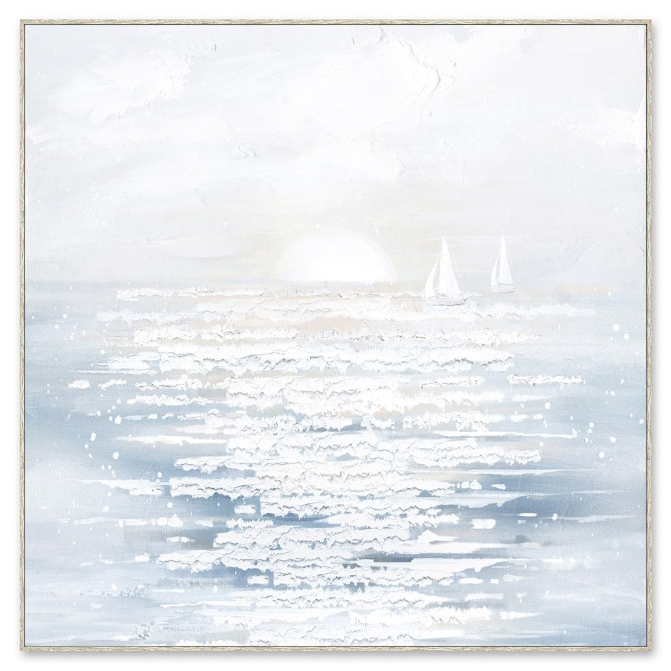 Distant Boats Artwork – 100×100 cm - In-Store Pickup Only
