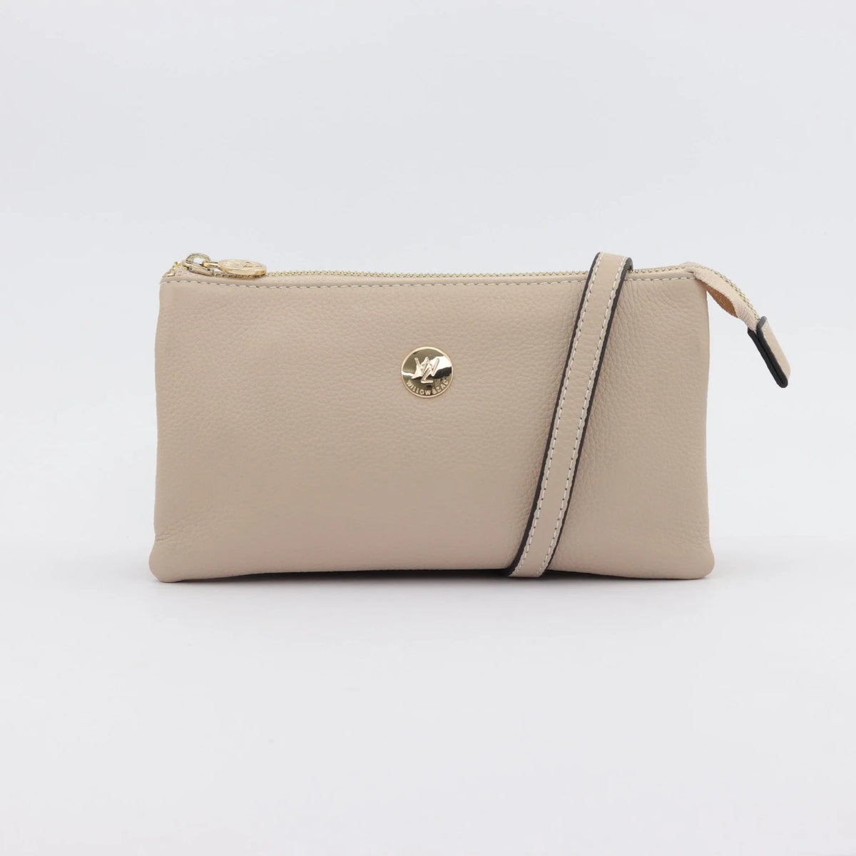 Evie  Leather Crossbody Bag - Nude