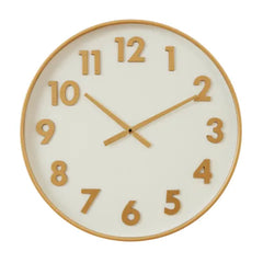 Watson Metal Wall Clock 50cm – Gold & White Contemporary In-store Pickup Only