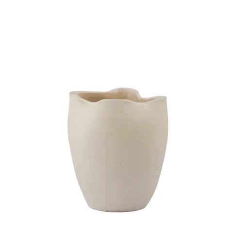 Tramonti Ceramic Vase 19x22cm - Elegant White Decorative Vase for Modern Interiors