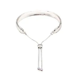 Hammered Cuff Slider Bracelet – Silver