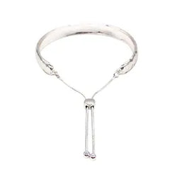 Hammered Cuff Slider Bracelet – Silver